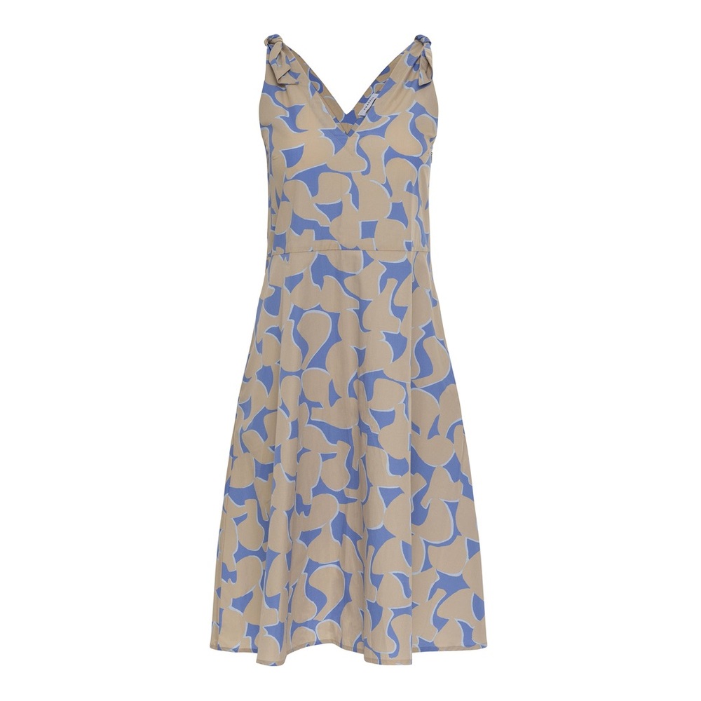 Rosso35 Blue and Cream abstract timeless dress